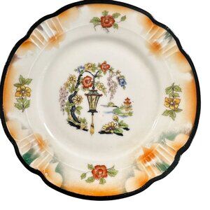 Lusterware Plates Japanese Garden German Bread Butter Dessert Plate Hand Painted